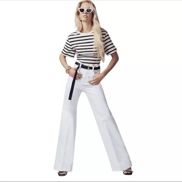 J Crew Wide-leg denim trouser in white Womens Size 32 White - Picture 1 of 12